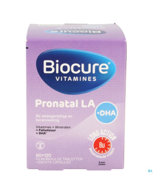 Biocure pronatal la + dha comp pell  60 + 120 caps