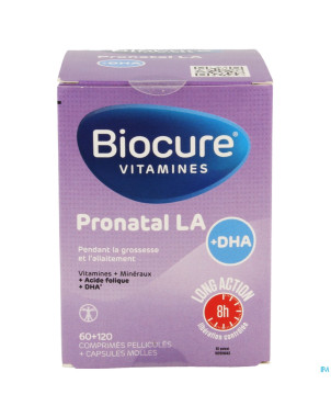 Biocure pronatal la + dha comp pell  60 + 120 caps