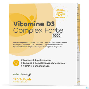Vitamine d complex forte 1000ui 120 natural energy