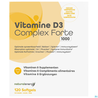 Vitamine d complex forte 1000ui 120 natural energy