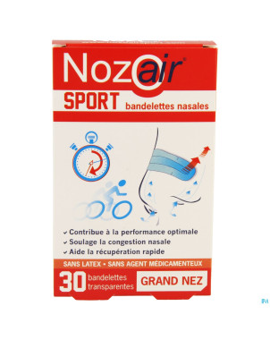Nozoair sport bandelette nasale grand nez 30