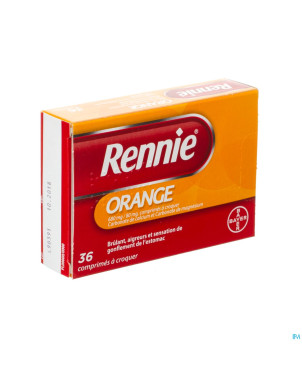 Rennie orange 680mg/80mg comp a croquer 36