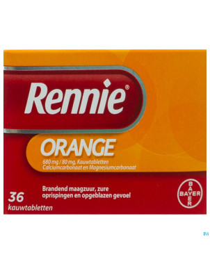 Rennie orange 680mg/80mg comp a croquer 36