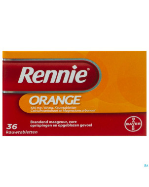 Rennie orange 680mg/80mg comp a croquer 36