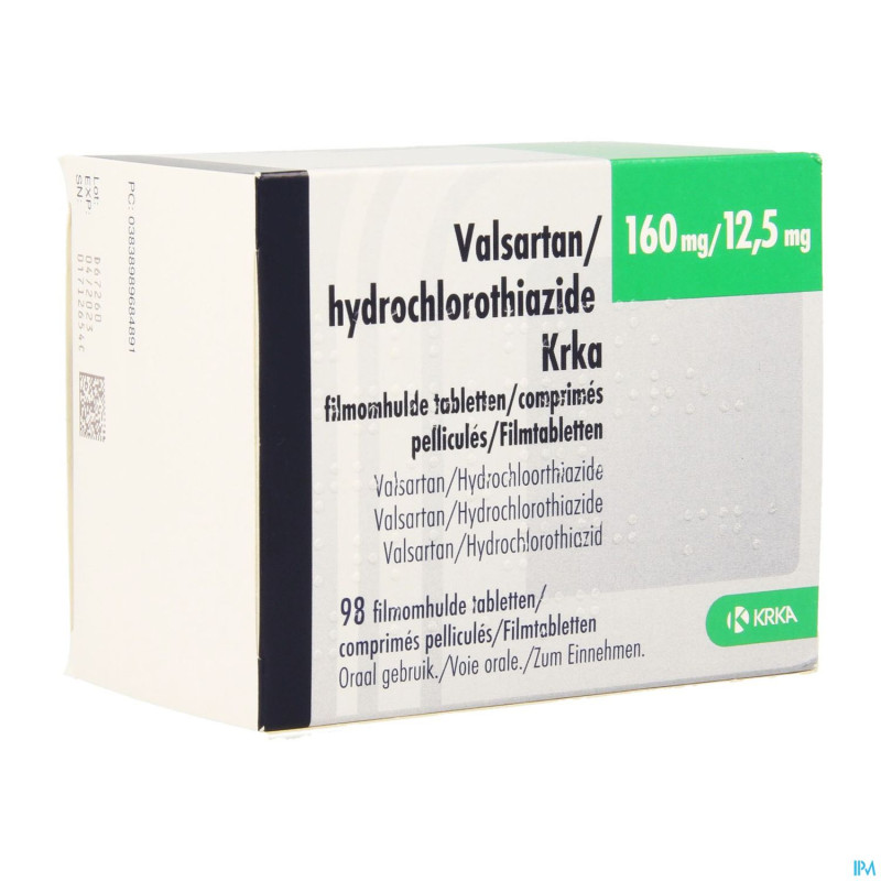Valsartan hct krka 160mg/12,5mg comp pell  98