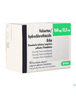 Valsartan hct krka 160mg/12,5mg comp pell  98
