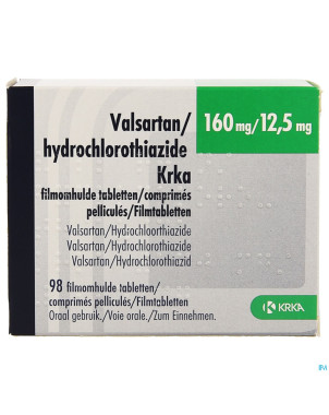 Valsartan hct krka 160mg/12,5mg comp pell  98