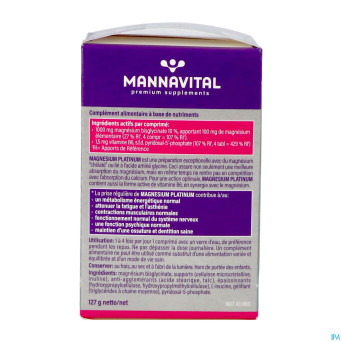 Mannavital magnesium platinum nf tabl  90