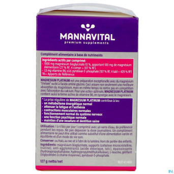 Mannavital magnesium platinum nf tabl  90