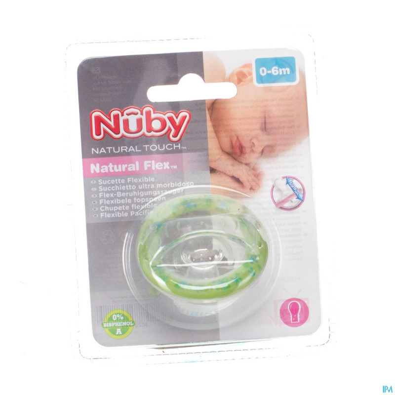 Nuby nt sucette silicone cerise 0-6m vert 1