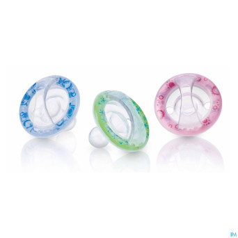 Nuby nt sucette silicone cerise +6m rose 1