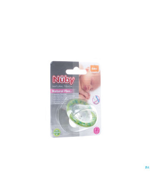 Nuby nt sucette silicone cerise +6m vert 1