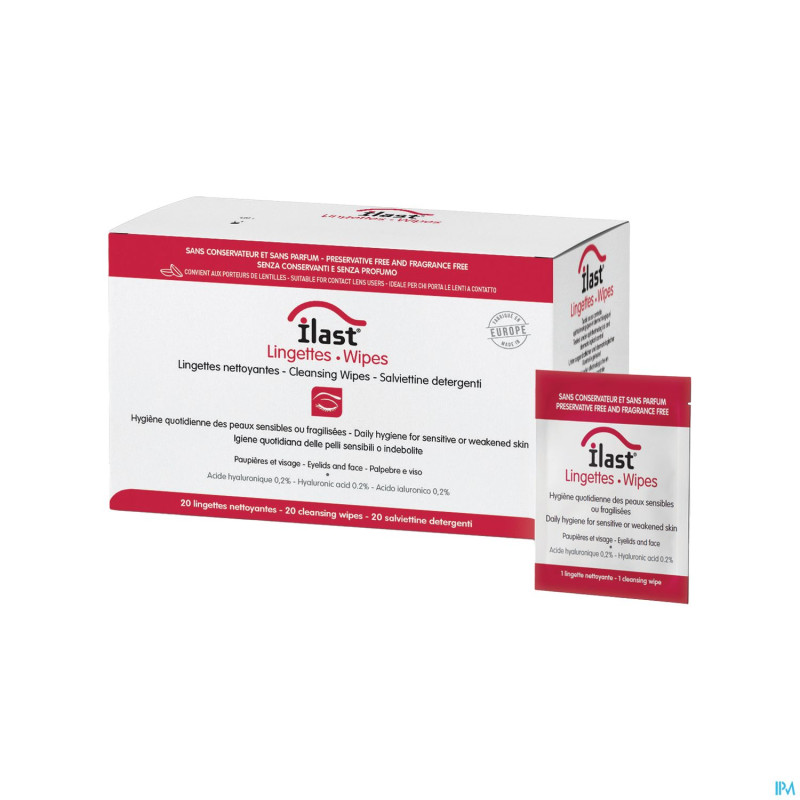 Ilast lingettes nettoy. sterile 20