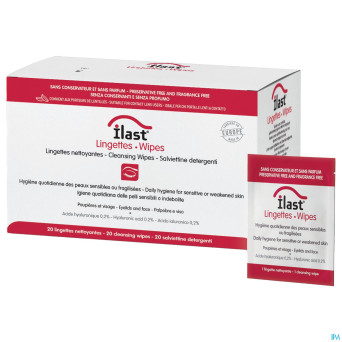 Ilast lingettes nettoy. sterile 20