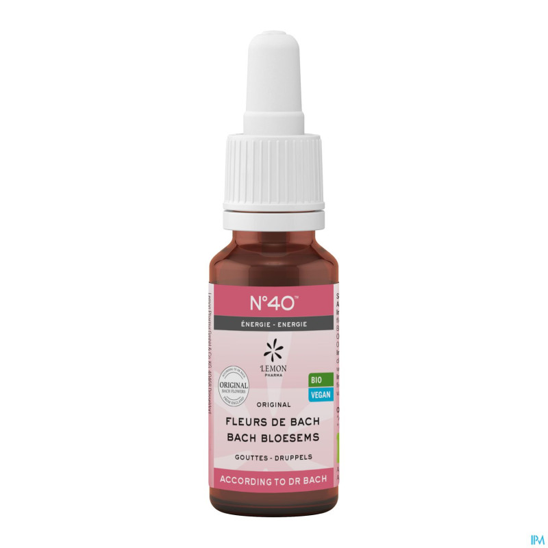 Fleurs de bach bio n40 gouttes energie    20ml