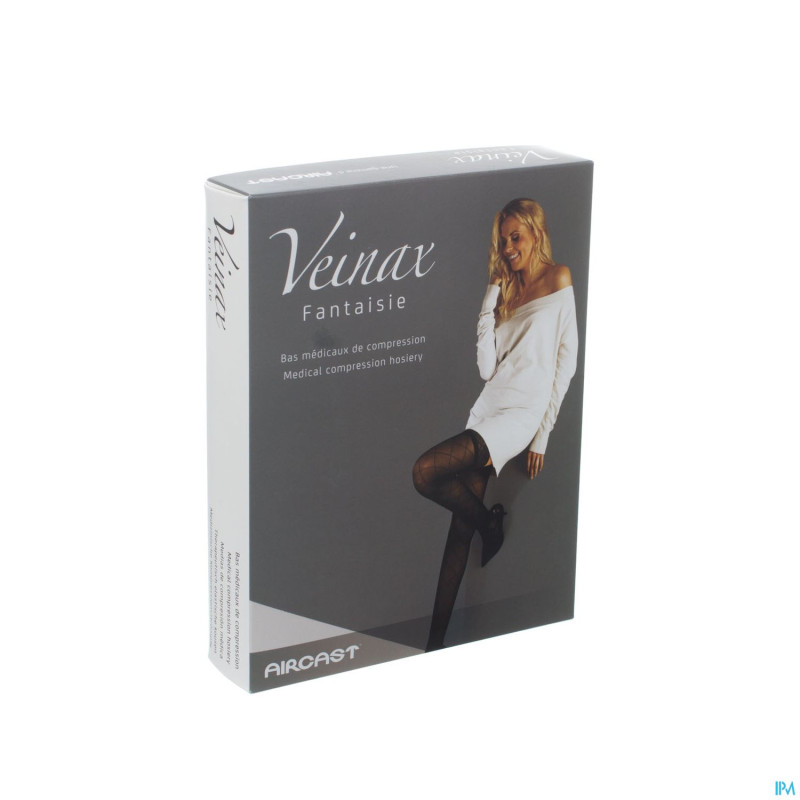 Veinax mi-bas grand losange 2 long noir taille 2