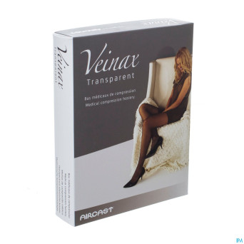 Veinax mi-bas transparent 2 long noir taille 2