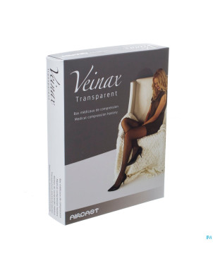 Veinax mi-bas transparent 2 long noir taille 2
