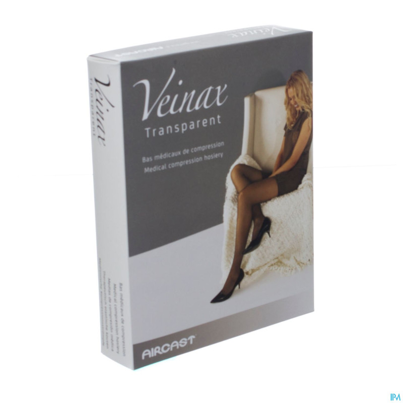 Veinax mi-bas transparent 2 long noir taille 3