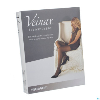 Veinax mi-bas transparent 2 long noir taille 4
