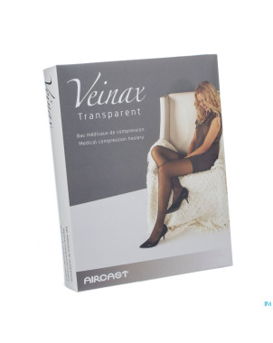 Veinax mi-bas transparent 2 long noir taille 4