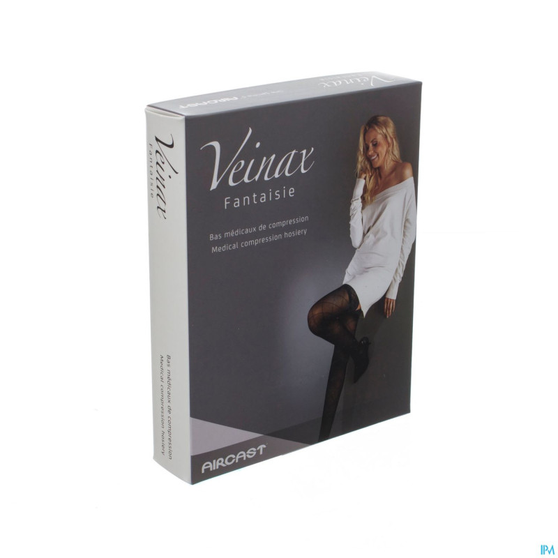 Veinax mi-bas grand losange 2 long noir taille 4