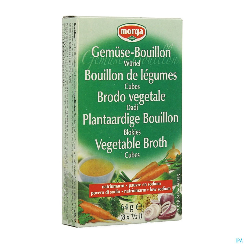 Morga bouillon cubes s/sel bio    8x8g revogan