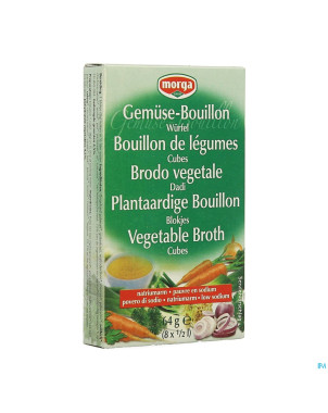 Morga bouillon cubes s/sel bio    8x8g revogan