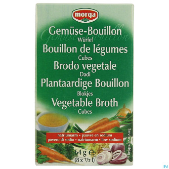 Morga bouillon cubes s/sel bio    8x8g revogan
