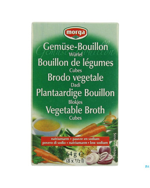 Morga bouillon cubes s/sel bio    8x8g revogan