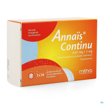 Annais continu 3mg/0,020mg comp pell  3 x 28