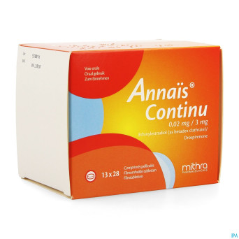 Annais continu 3mg/0,020mg comp pell 13 x 28