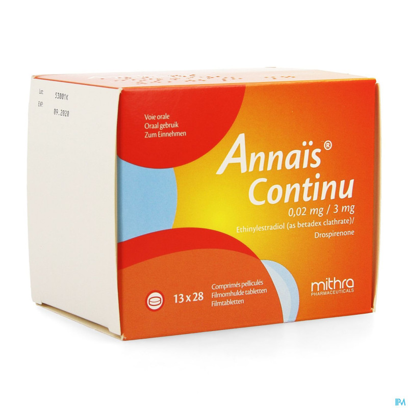 Annais continu 3mg/0,020mg comp pell 13 x 28
