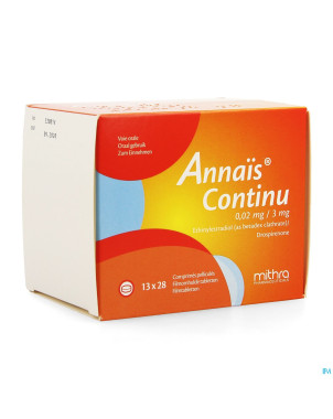 Annais continu 3mg/0,020mg comp pell 13 x 28