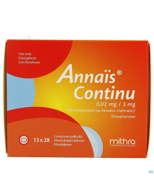 Annais continu 3mg/0,020mg comp pell 13 x 28
