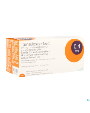 Tamsulosine teva 0,4mg lib.modif. caps 200 pip