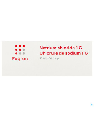 Chlorure sodium 1g    comp  50 fag