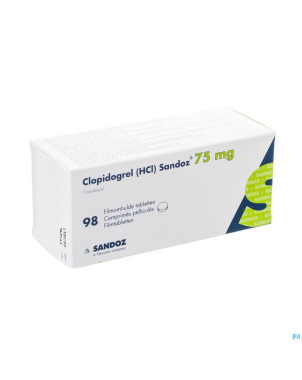 Clopidogrel hcl sandoz 75mg pi pharma comp pell 98