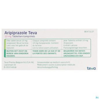 Aripiprazole teva 10mg tabl  28 x 10mg