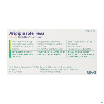 Aripiprazole teva 30mg tabl  98 x 30mg