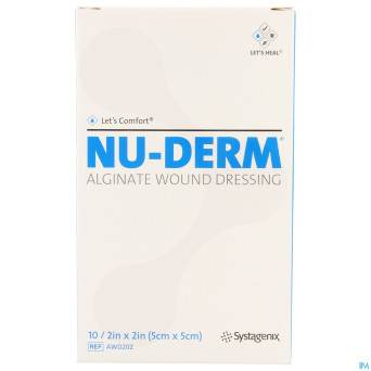 Nu-derm pansement alginate    5x 5cm 10 awd202