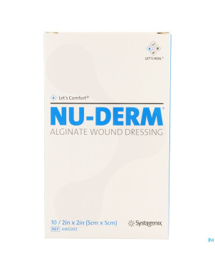 Nu-derm pansement alginate    5x 5cm 10 awd202