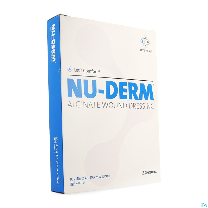 Nu-derm pansement alginate    10x10cm 10 awd404