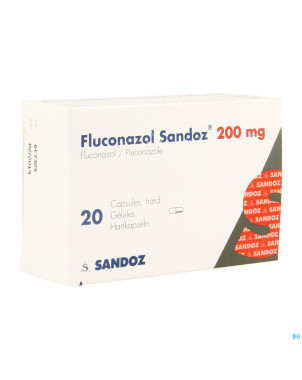 Fluconazole sandoz 200mg pi pharma caps 20 pip