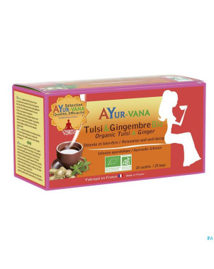 Ayur-vana tulsi & gingembre bio sach  25