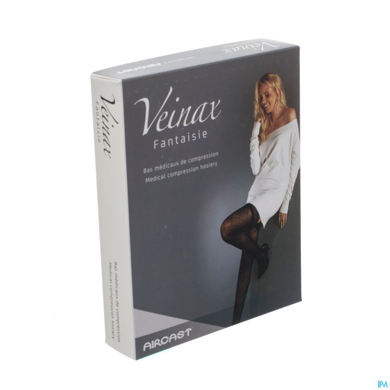 Veinax mi-bas petit losange 2 long noir taille 3