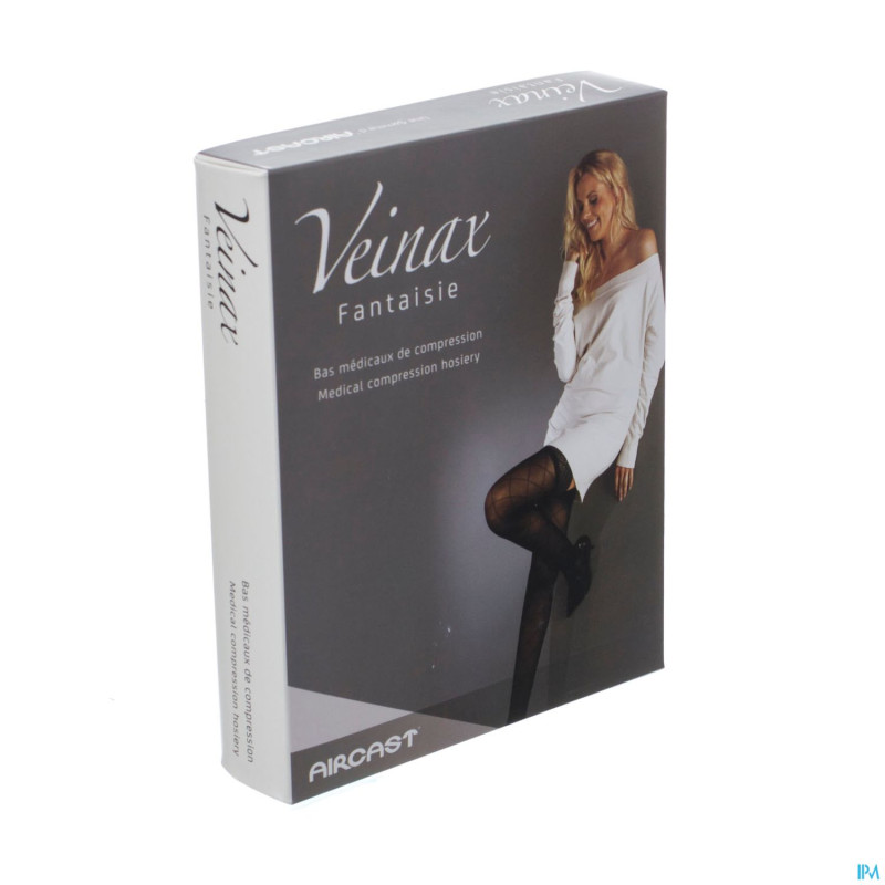 Veinax mi-bas petit losange 2 long noir taille 4