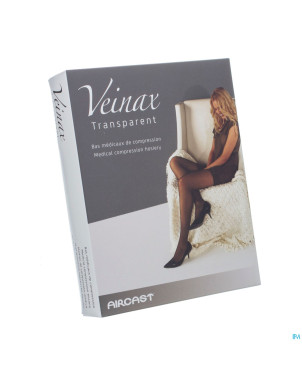 Veinax collant transparent 2 long noir taille 3