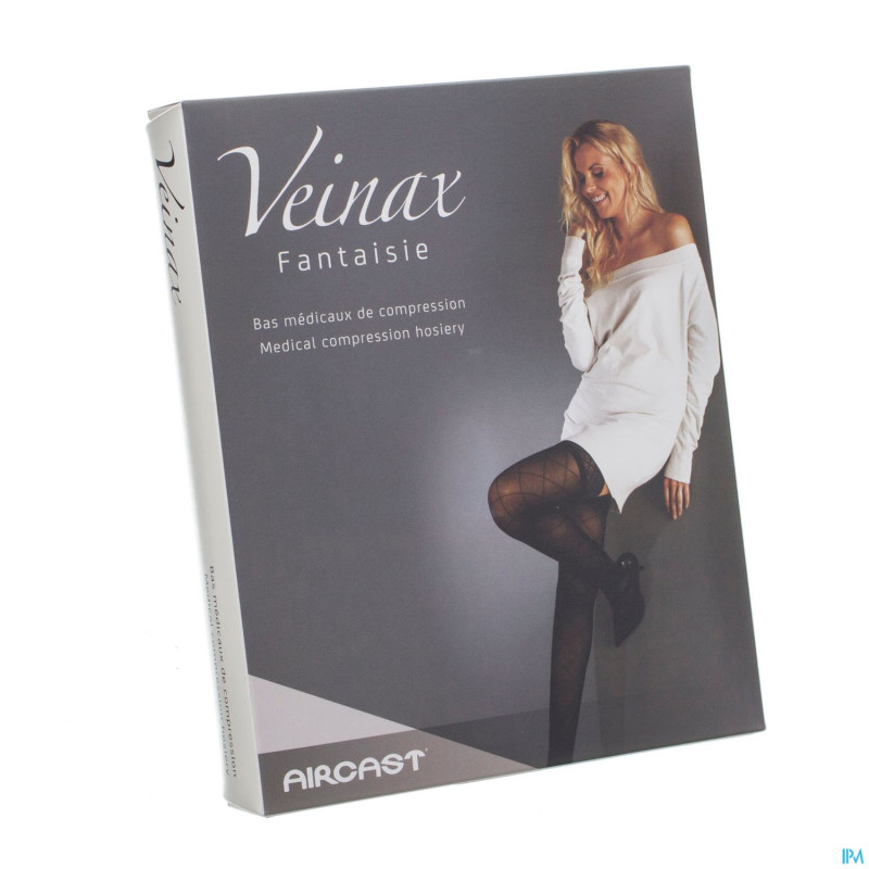 Veinax collant grand losange 2 long noir taille 3