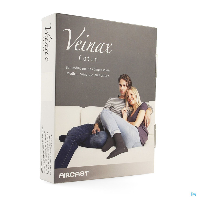 Veinax chausset. homme coton 2 long noir taille 2